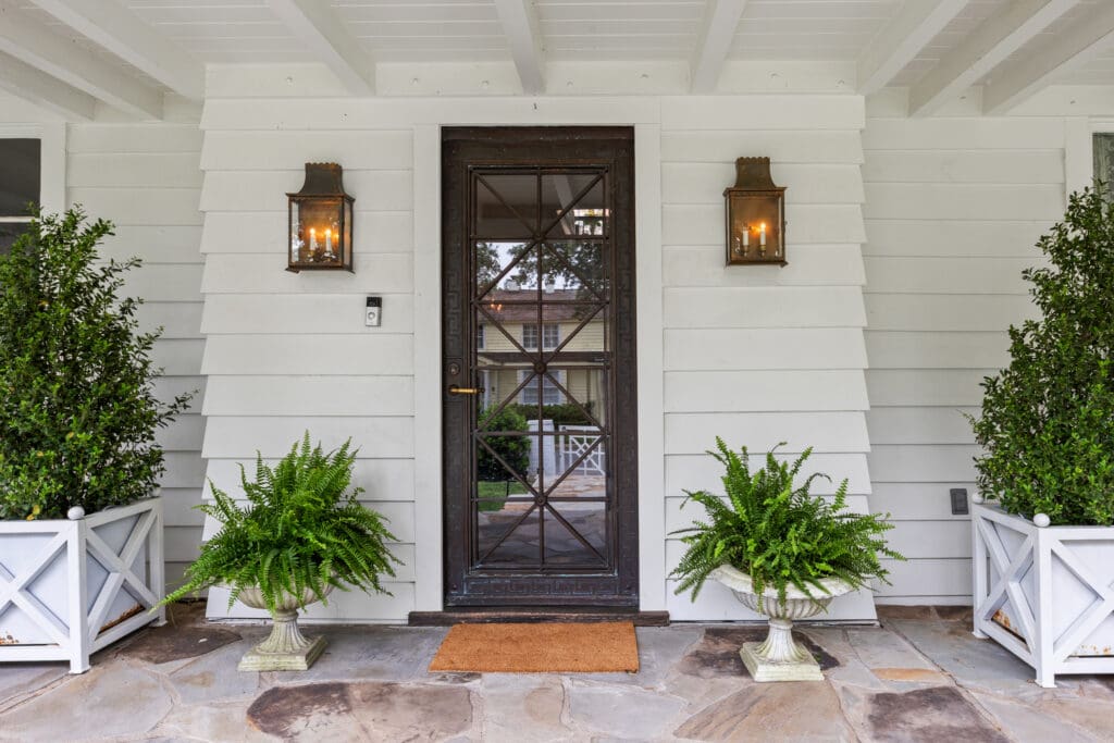 The front door, sourced from Jacqueline Kennedy Onassis’ New York apartment, was crafted by the same artisan who helped restore the Statue of Liberty. (Photo by Freeze Media FW)