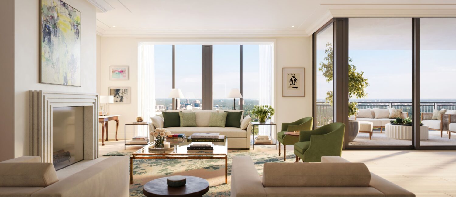 1 – The Birdsall Residences Living Room; Rendering by Dillon Kyle