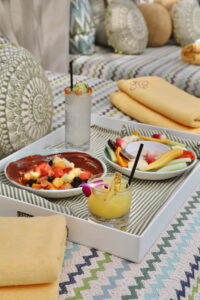 At both the pool and Pomelo, guests can order from a special Missoni menu, as well. (Photo by Hôtel Swexan)
