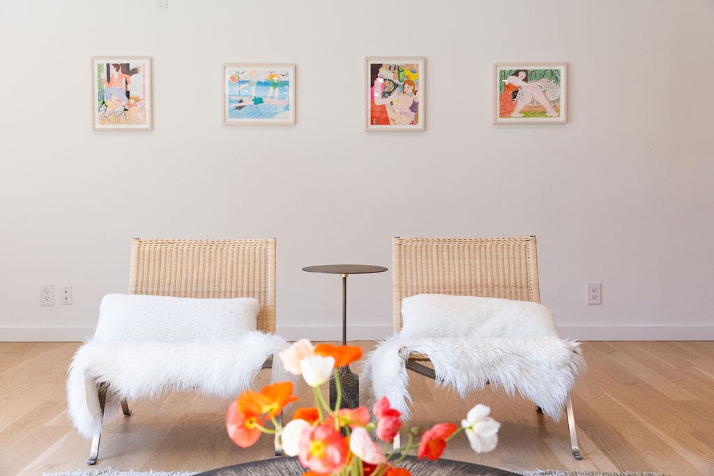 Artwork by Madeline Donahue on display at Rae Liu's home (Photo by Kaitlin Saragusa Photography)