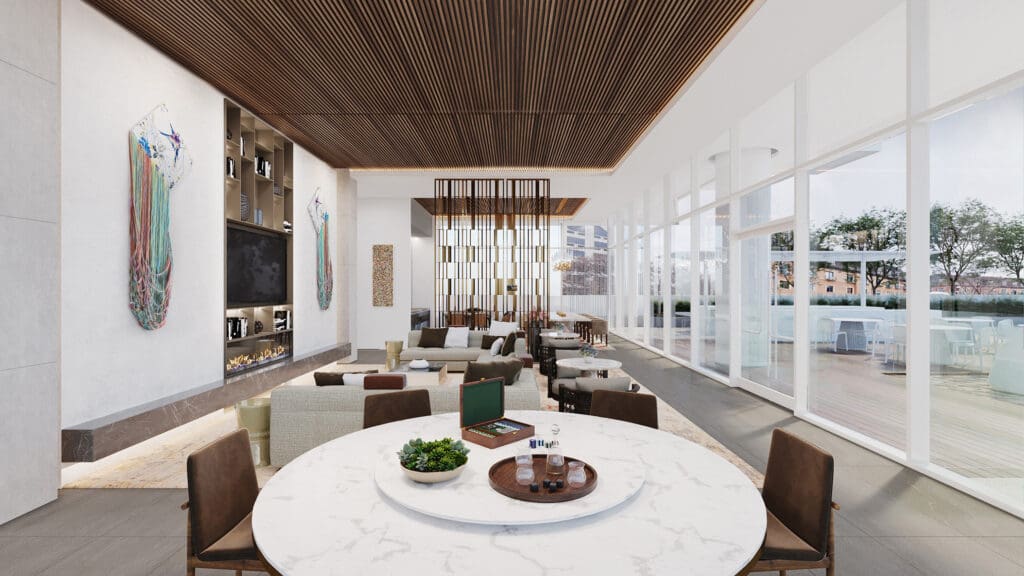 2811 Maple amenity lounge