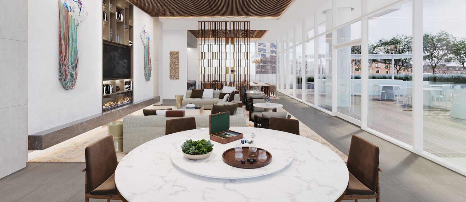 2811 Maple amenity lounge