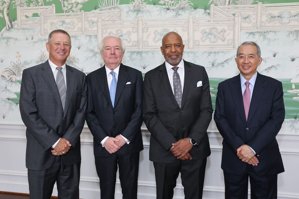 Board Chairman David Wuthrich with honorees John Bookout, III, Dr. Bernard Harris, Jr. and Albert Chao (Photo by Priscilla Dickson)