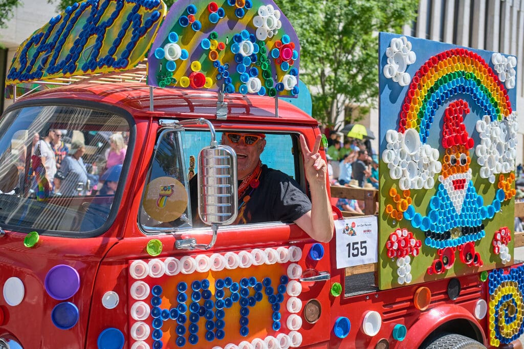 Keith Johnson / Team Shorty's "Shorty" at The Orange Show 38th Annual Art Car Parade (Photo by Charlie Ewing)