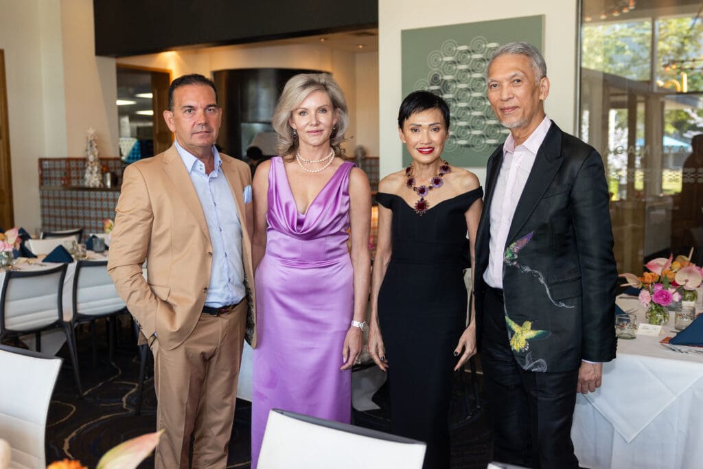 Chairs Michel Coret & Dr. Tatiana Sorkin, Duyen & Marc Nguyen at Houston Ballet's 'Raising the Barre' dinner held at Caracol (Photo by Melissa Taylor)