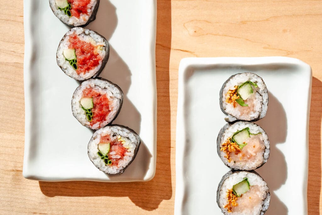 A selection of maki rolls served at Doko, the new sushi and yakatori concept by Duckstache Hospitality.  (Photo by Photos by Studio Rivera)