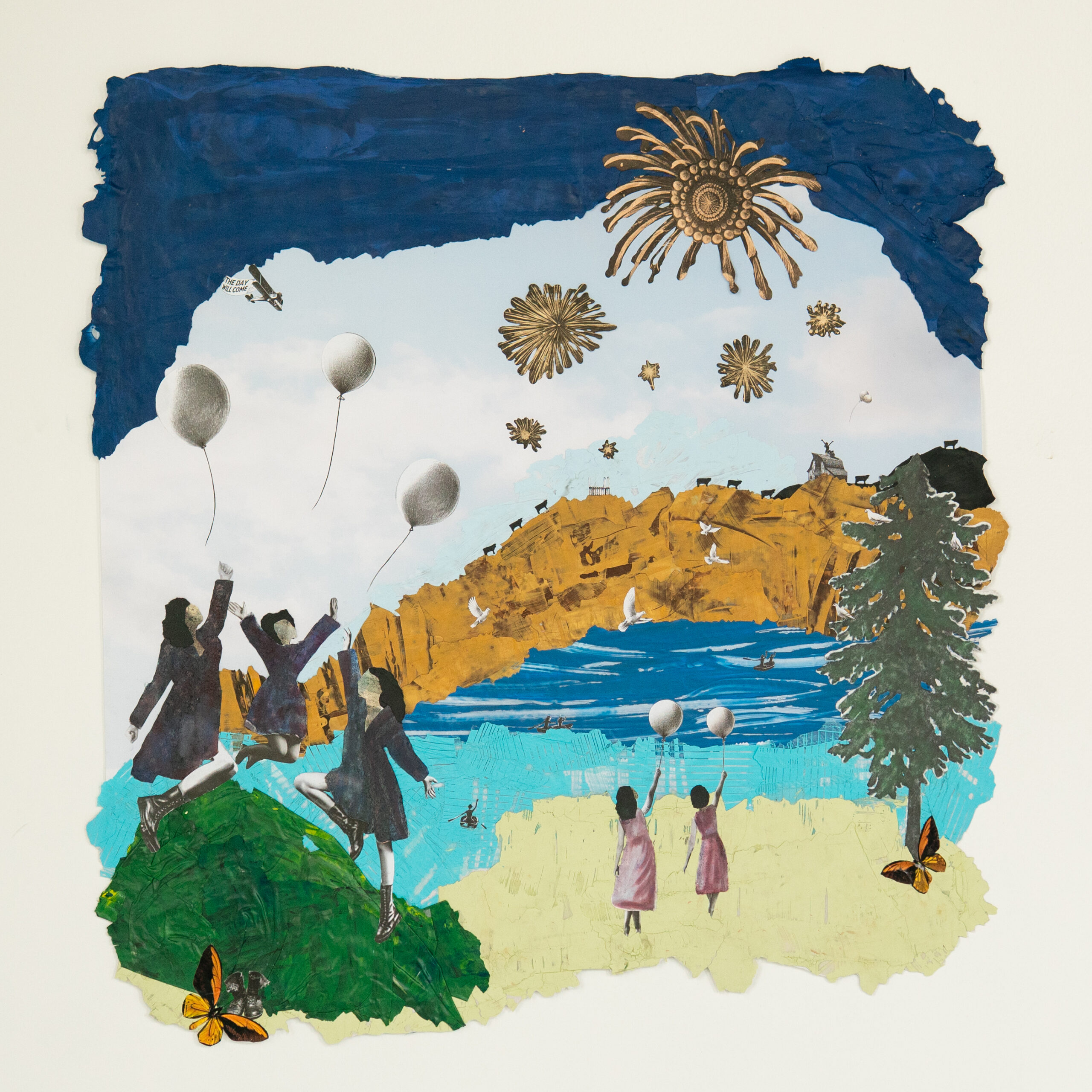 Zsavon Butler's <em>We Dream In Dark Times</em>, 2025. This artwork is featured in Butler's solo exhibition "UNheard (Unherd)," which remains on view through June 28 at Art Is Bond gallery. (Courtesy Art Is Bond, Houston)
