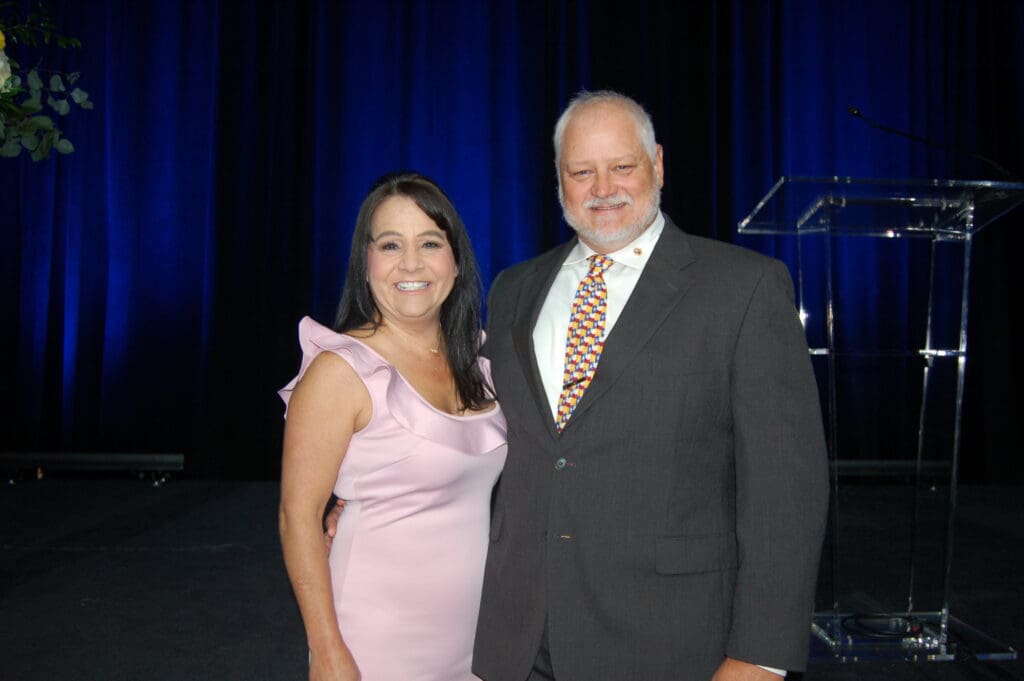 Kim & Scott Perry share personal stories about their experience with Children’s Safe Harbor. (Photo courtesy of Liz Grimm Public Relations)