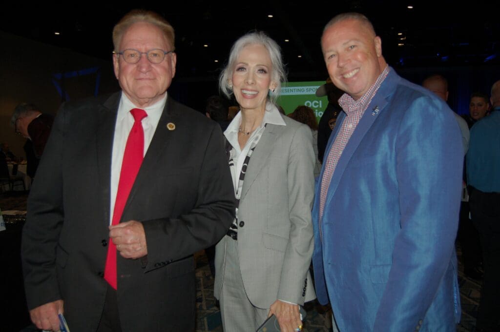 Montgomery County Judge Mark Keough, Kim Marling and Precinct 3 Constable Ryan Gable at the Children’s Safe Harbor luncheon. (Photo courtesy of Liz Grimm Public Relations)
