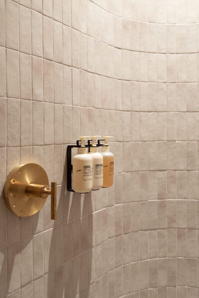 Showers feature Le Labo bath products. (Photo by Pause)