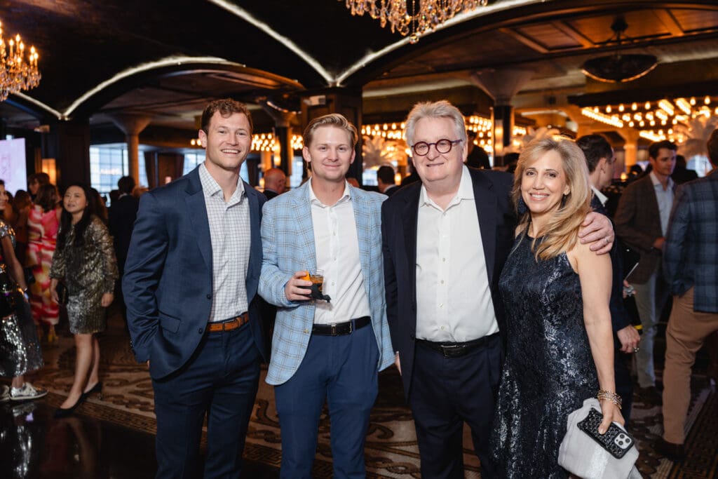 Drew Estrada, Tyler Douglas, James Calaway, Krista Calaway at The Women's Fund 10th annual wine dinner. (Photo by Johnny Than)