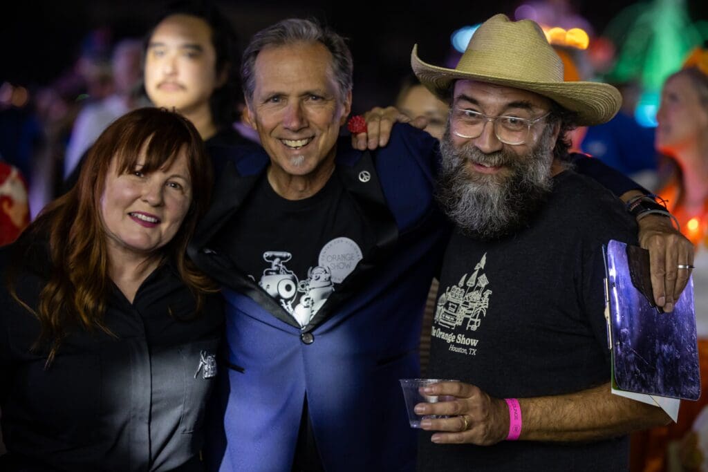 Elaine Dillard, Jack Massing, Pete Gershon at The Legendary Art Car Ball 2025 (Photo by Emily Jaschke)