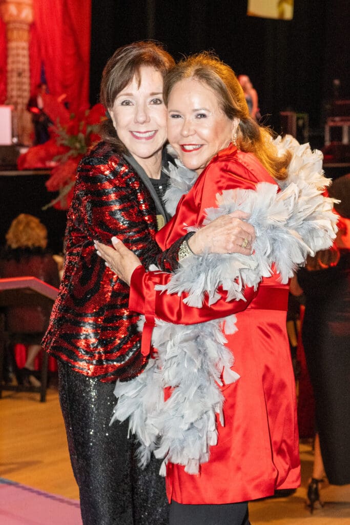 Elizabeth Stein, Cyndy Garza Roberts  at Victory's 'Moulin Rouge' gala (Photo by Jacob Power)
