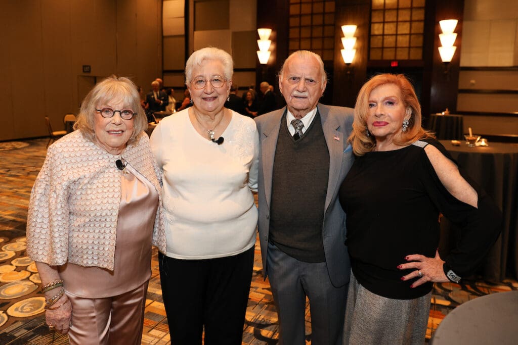 Holocaust Survivors Ruth Steinfeld, Pauline Rubin, Bill Orlin, Edith Jucker at the Holocaust Museum Houston Lyndon Baines Johnson Moral Courage Award Dinner (Photo by Priscilla Dickson)