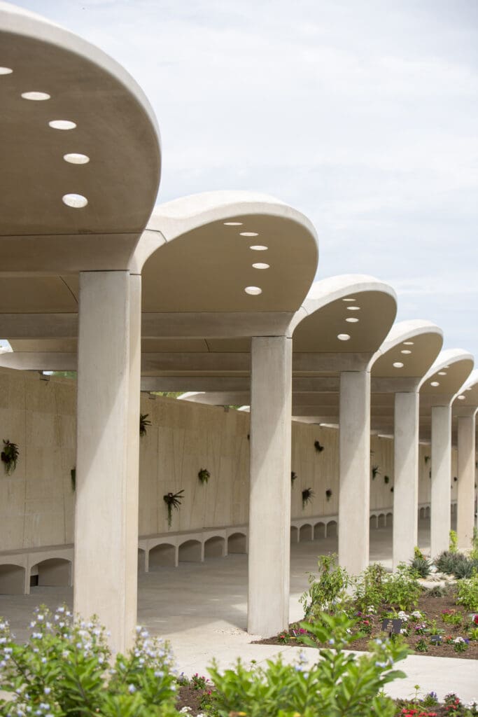Houston Botanic Garden's entry arches