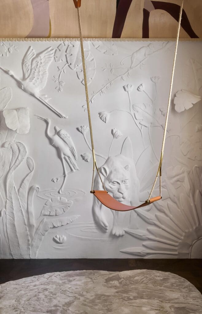 Palm Rhythms – Bas Relief Lighting Element for Kips Bay Decorator Show House Palm Beach, Segreto Finishes