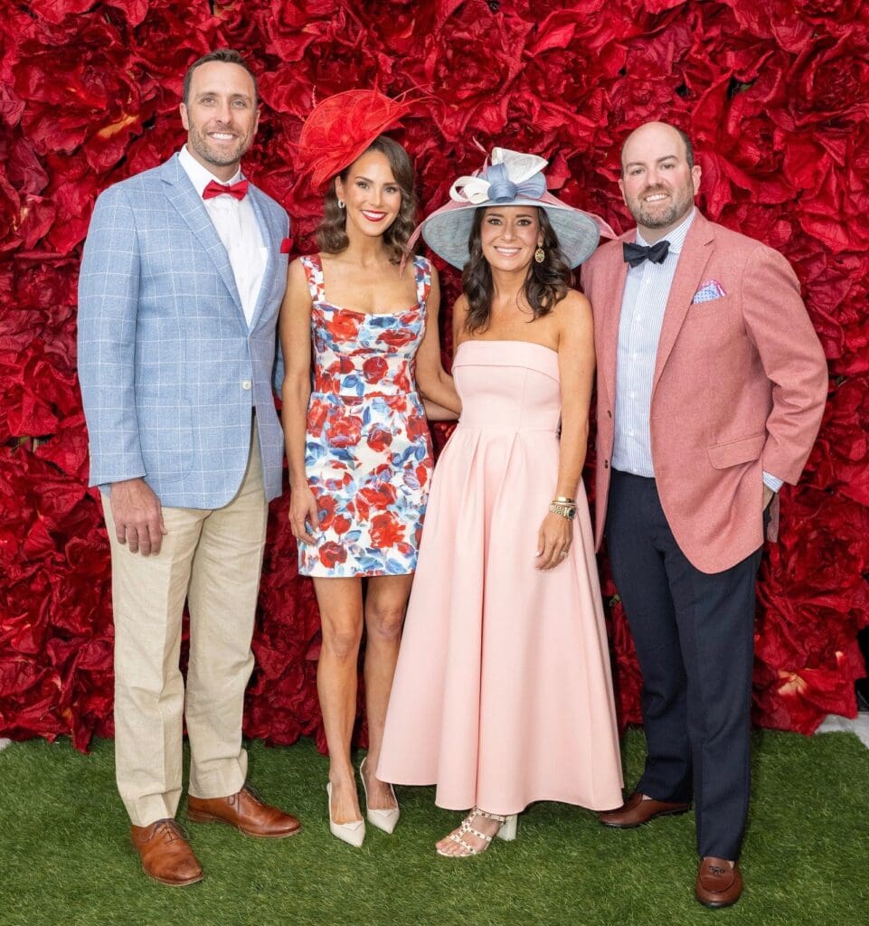 Chairs Maddy & Patrick Moffitt, Christina & David McAllen at Bo's Place 'Hats, Hearts & Horseshoes' benefit (Photo by Jacob Power)
