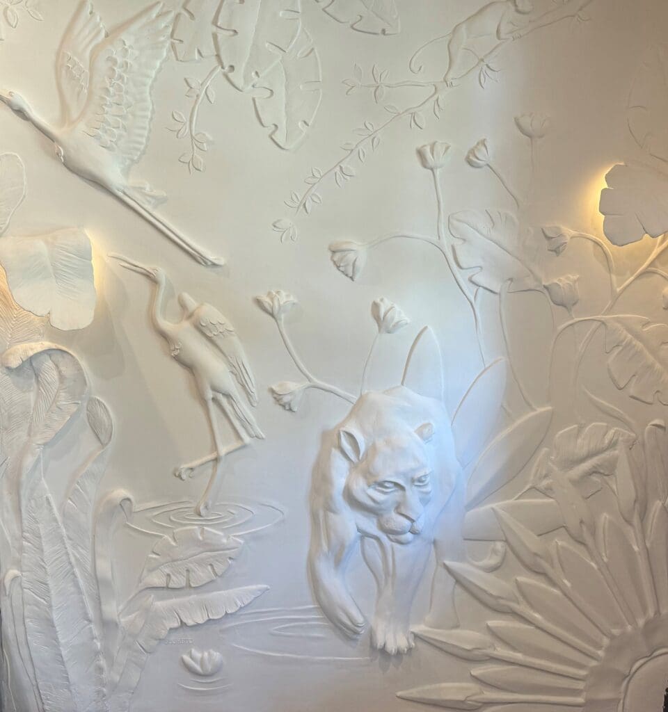 Palm Rhythms – Bas Relief Lighting Element for Kips Bay Decorator Show House Palm Beach, Segreto Finishes