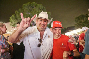 Pete Bell and Foster Thompson at the annual CrawFest; photo courtesy of Cotton Holdings, Inc. (Photo by courtesy of Cotton Holdings)