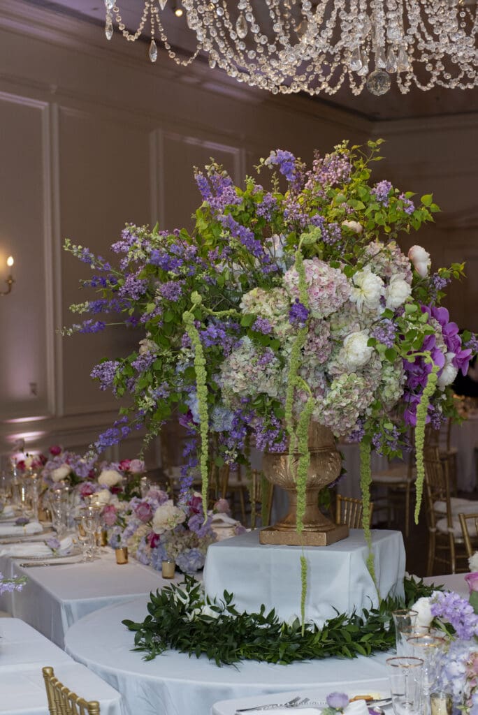 Fresh floral centerpieces covered the event from floor to ceiling.  (Photo by Tamytha Cameron and Celeste Cass)