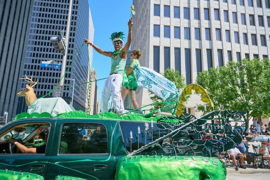 Rickey Polidore at The Orange Show 38th Annual Art Car Parade (Photo by Charlie Ewing)