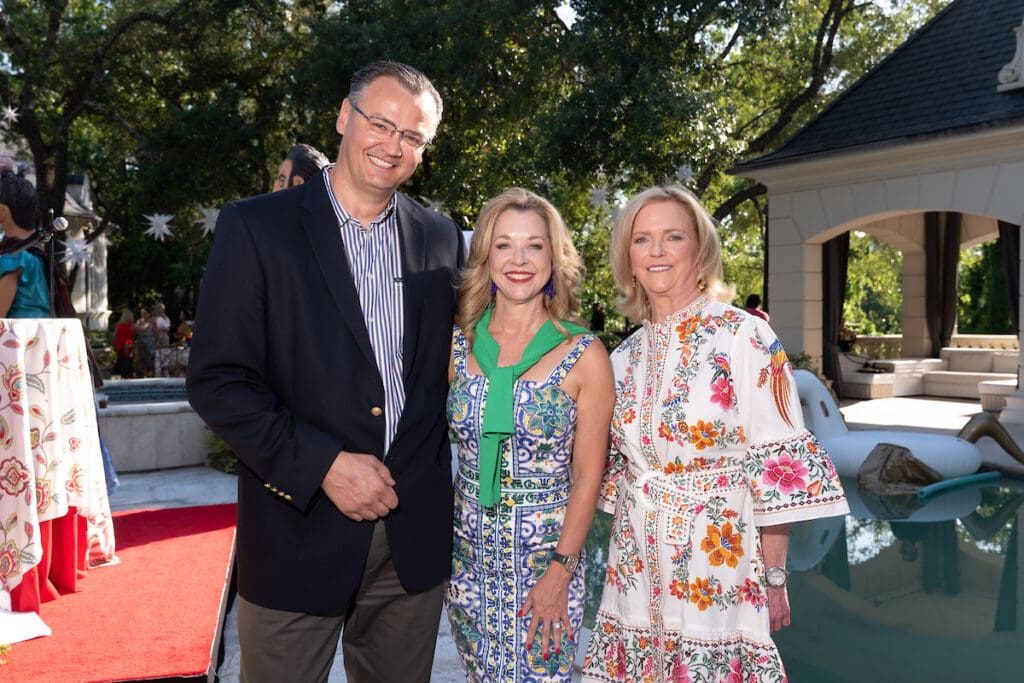 Robert Palussek, Julie Baker Finck, Chree Boydstun at Legacy's Cinco de Mayo fiesta.