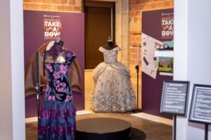 Salon featured displays of theatrical costumes from past DTC productions (Photo by Thomas Garza and Tamytha Cameron)