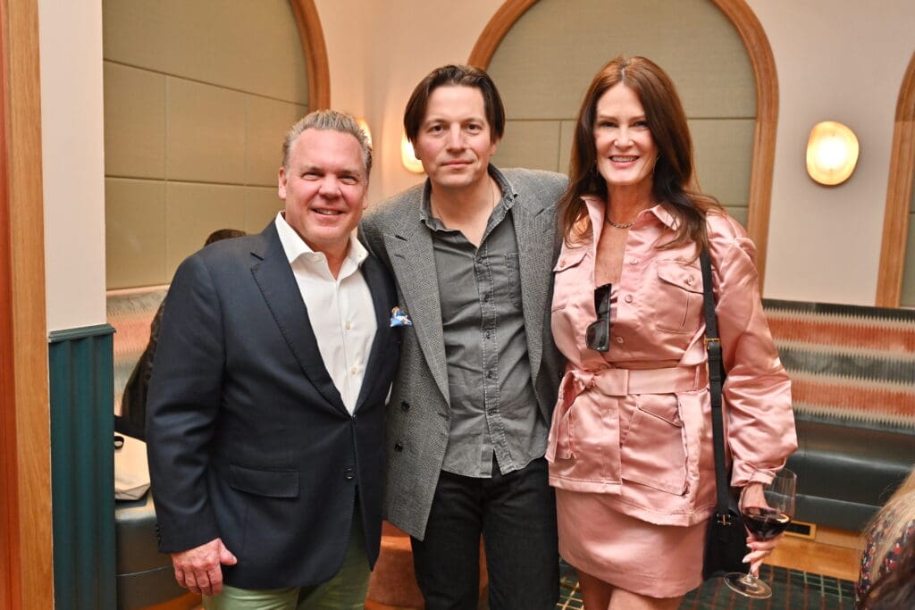 Scott Podsednik, Untitled Art, Houston director Michael Slenske, Erin Podsednik at Untitled Art, Houston VIP Weekend at Park House (Photo by Alex Montoya)