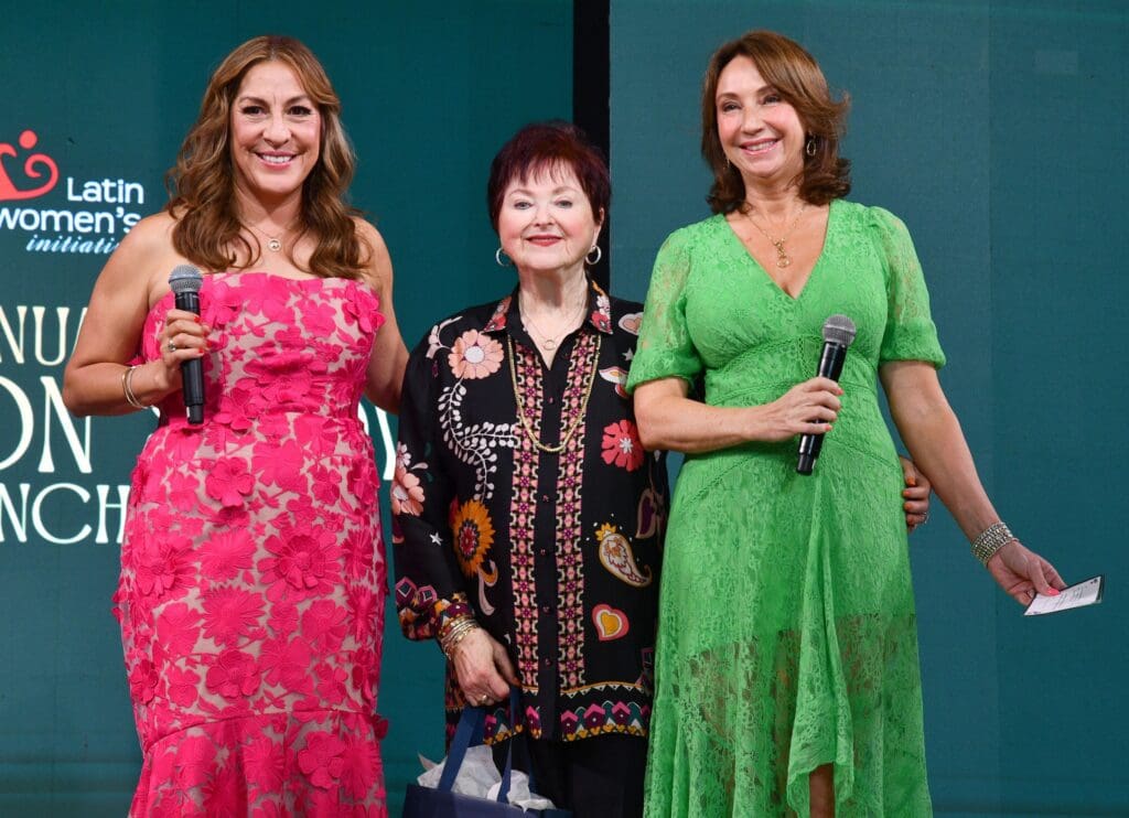 Xochitl Ljuboja, Helene Zadok, and Lisa Flores at the Latin Women's Initiative annual luncheon (Photo by Dave Rossman)