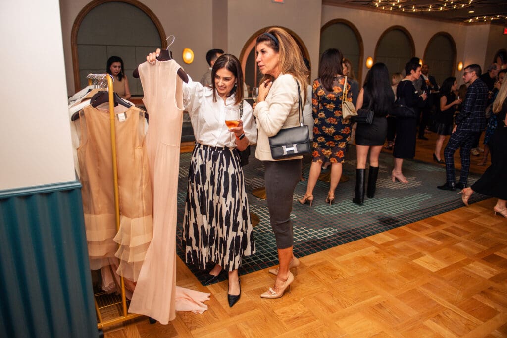 Zein Mangalji, Desha Harris at the exclusive Akris Spring/Summer presentation and cocktail fête saluting Recipe for Success Foundation (Photo by Heather Robards)