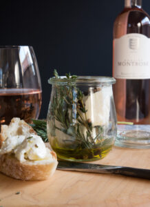 marinated chevre upclose