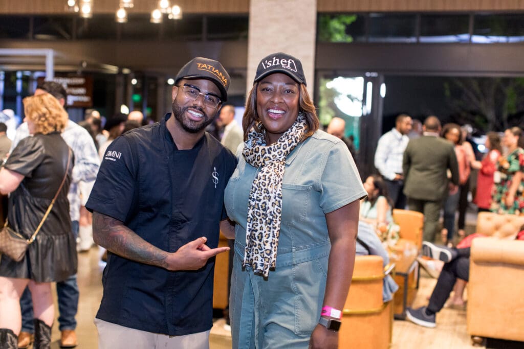 Chefs Kwame Onwuachi and Tiffany Derry at SAVOR. (Photo by Omni PGA Frisco Resort & Spa)