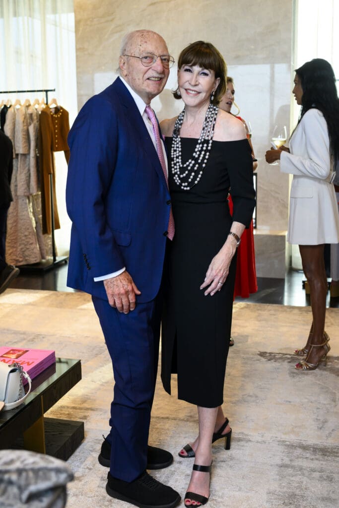 Shafik Rifaat & Shelby Hodge at the Carolina Herrera cocktail event in the penthouse suite of The Post Oak Hotel (Photo by Michelle Watson, CatchLightGroup.com)