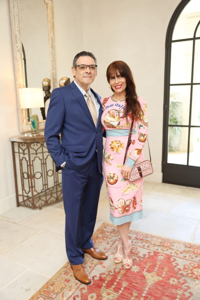 Carlos & Karina Barbieri at the 11 Juillet introduction of the luxury handbag and fine jewelry party (Photo by Quy Tran)