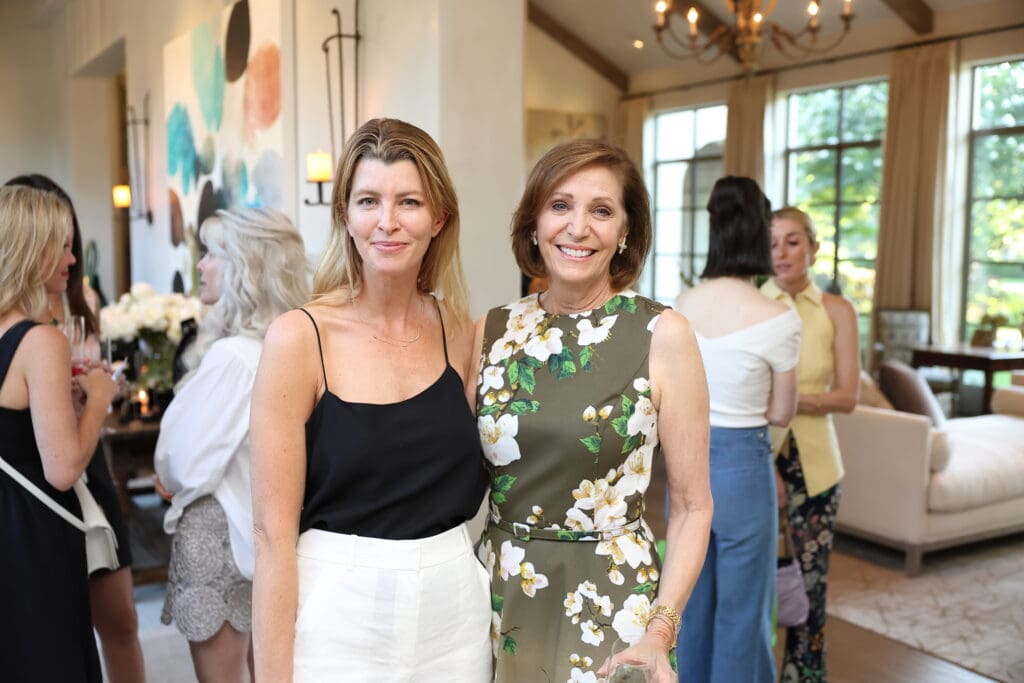 Katie Barnhart, host Polly Bowden at the 11 Juillet party in River Oaks (Photo by Quy Tran)