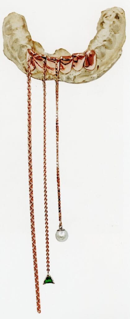 Badrool grillz designed for Erykah Badu by Jules Kim of Bijules (From "Ice Cold: A Hip-Hop Jewelry History" by Vikki Tobak, Taschen, © 2022. Photo courtesy Bijules)