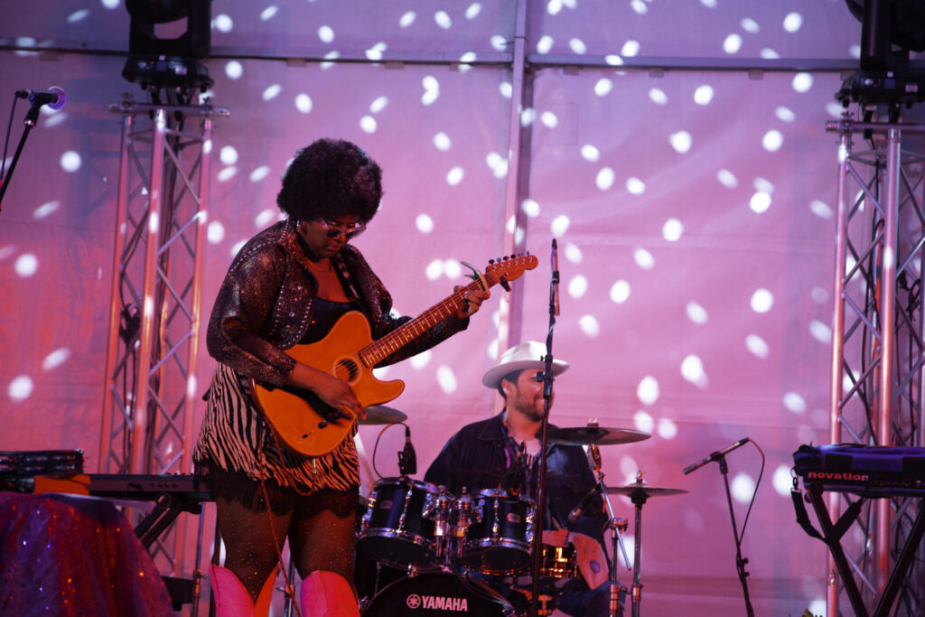 Kam Franklin performing at The Legendary Art Car Ball 2025 (Photo by Mike Herrera)