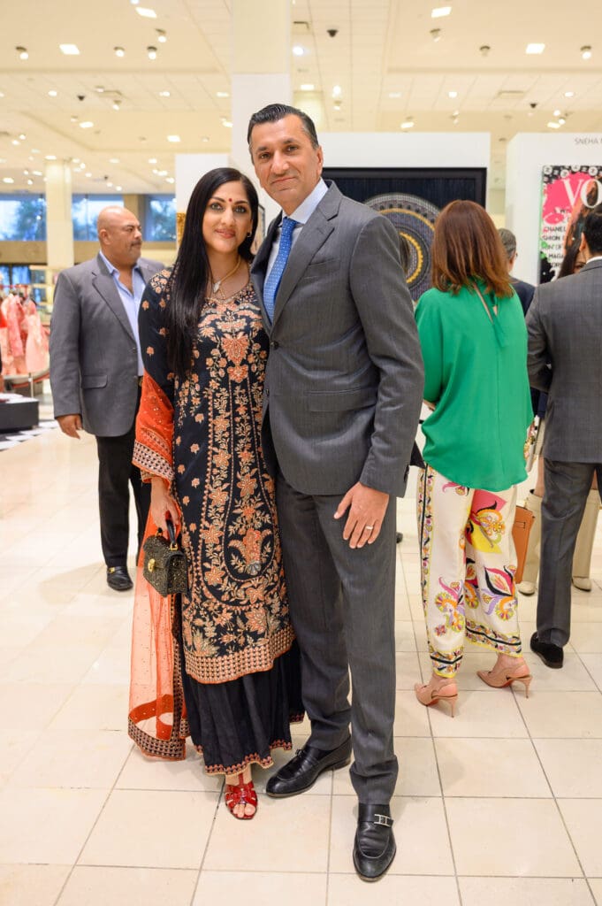 Sippi and Ajya Khurana at Sneha Merchant exhibition at Neiman Marcus (Photo by Si Vo Photography)