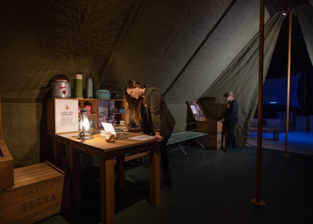 "Becoming Jane" includes a mock research tent at Fort Worth Museum of Science and History. (Courtesy)