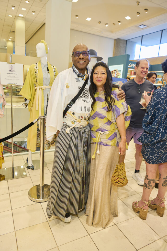 Selven O'Keef Jarmon, Tina Zulu at Kimono Zulu Exhibition at Neiman Marcus (Photo by Charlie Horse Photos)