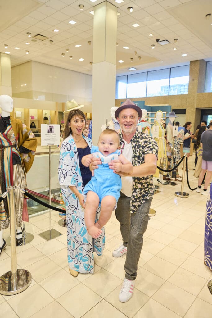 Karla Modesto, Louis Boileau, Sebastien "Mr.D 1987" Boileau at Kimono Zulu Exhibition at Neiman Marcus (Photo by Charlie Horse Photos)