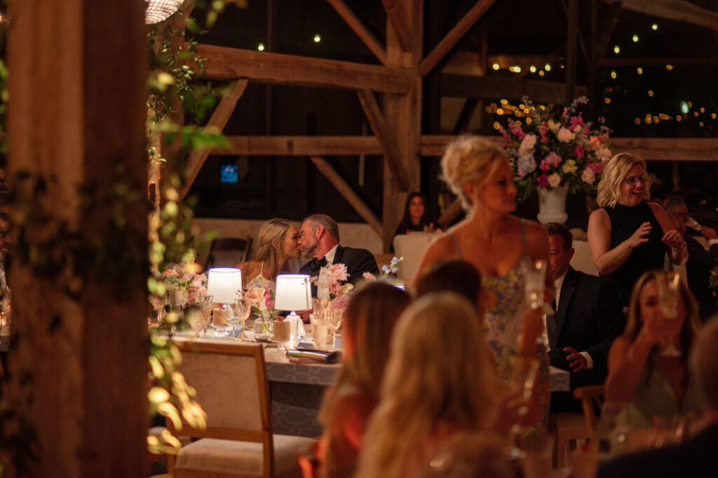 After the outdoor ceremony, guests moved indoors for the reception. (Photo by Jen Durst for Jen Elizabeth Photography)