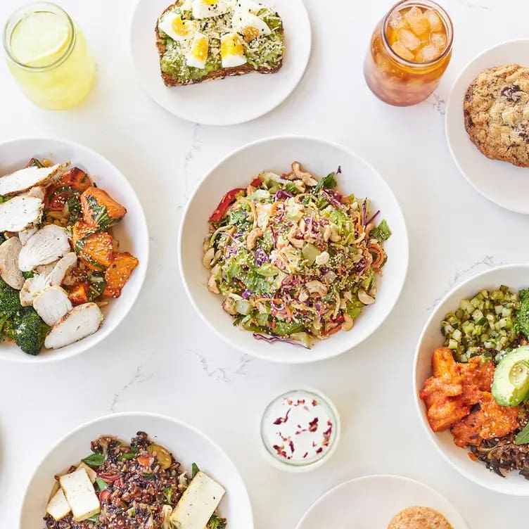 At Flower Child, you can load up on colorful, veggie-packed bowls, wraps, and seasonal sides that cater to nearly every dietary lifestyle. (Courtesy)