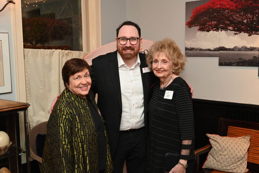 Sally Schott, Brian Miller, Janice Bradshaw at the Houston Chamber Choir season finale party (Photo by Jeff Grass Photography)