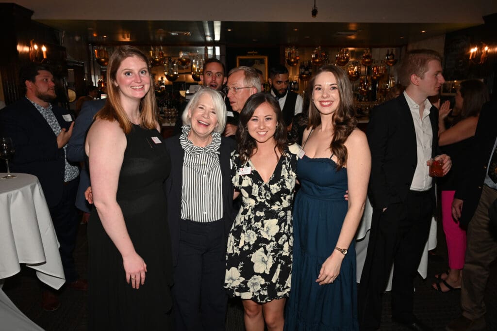 Emily Wolfe, Betsy Cook Weber, Amy Kerswell, Melanie Piché Miller at the Houston Chamber Choir season finale party (Photo by Jeff Grass Photography)
