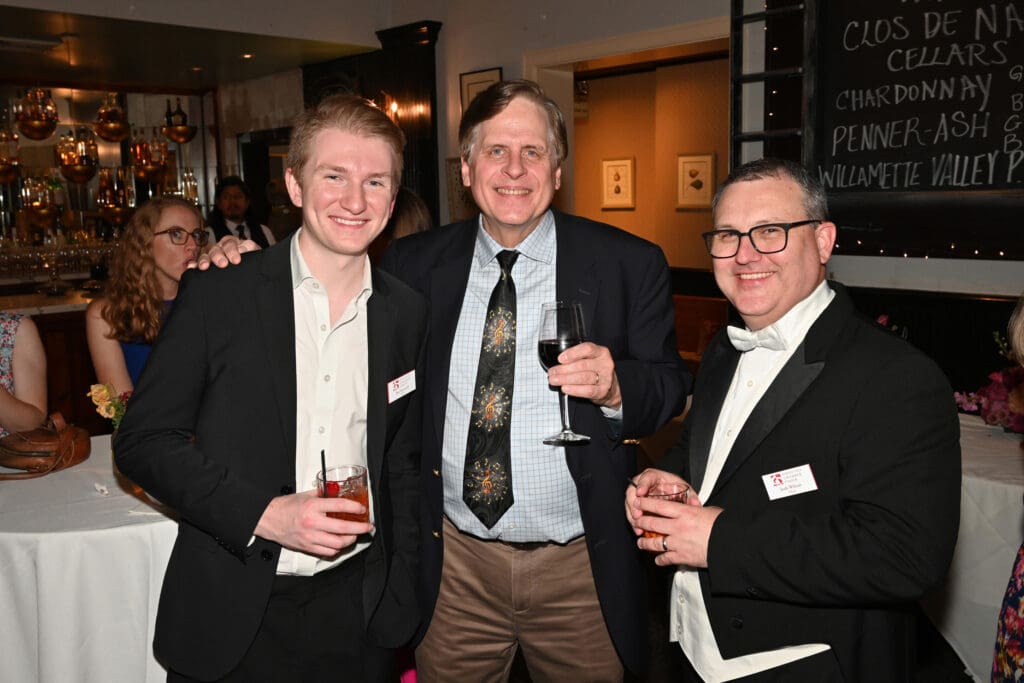 Ben Kerswell, Scott Simpson, Josh Wilson at the Houston Chamber Choir season finale party (Photo by Jeff Grass Photography)