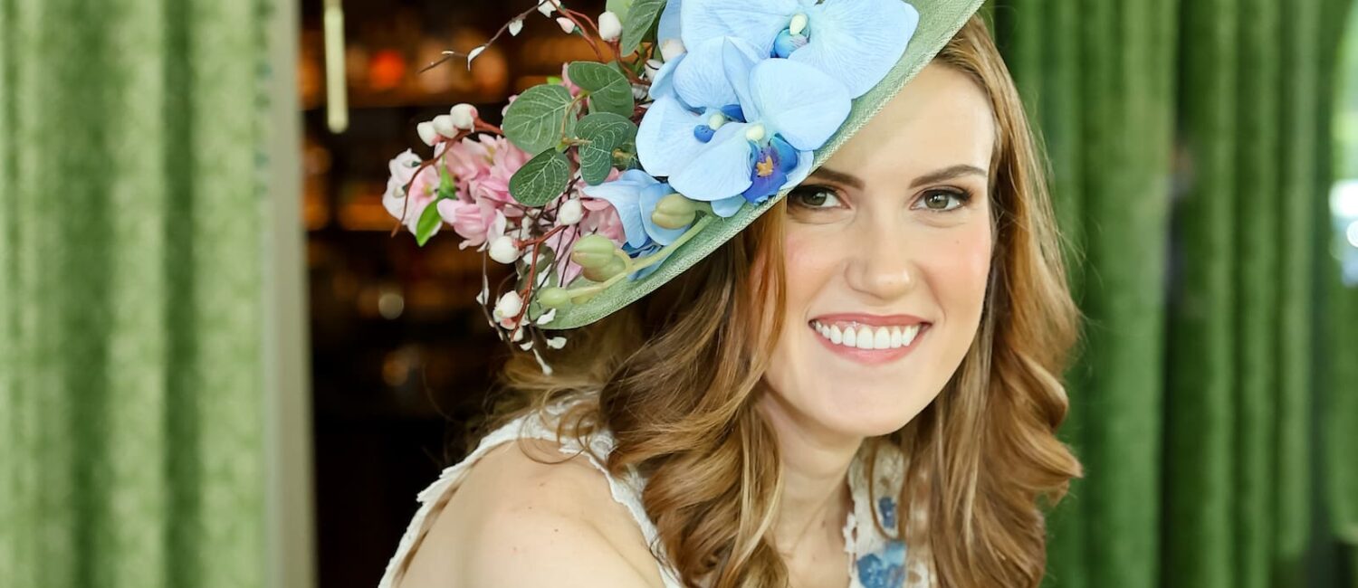 Heather Almond, hat by Aimee Fuller (Photo by Priscilla Dickson)
