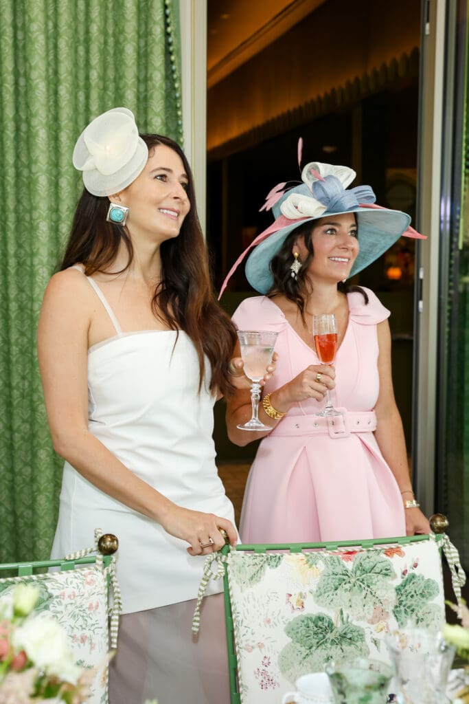 Tara Martin, Christina Greene McAllen at Heather Almond's birthday tea at The Marigold Club (Photo by Priscilla Dickson)