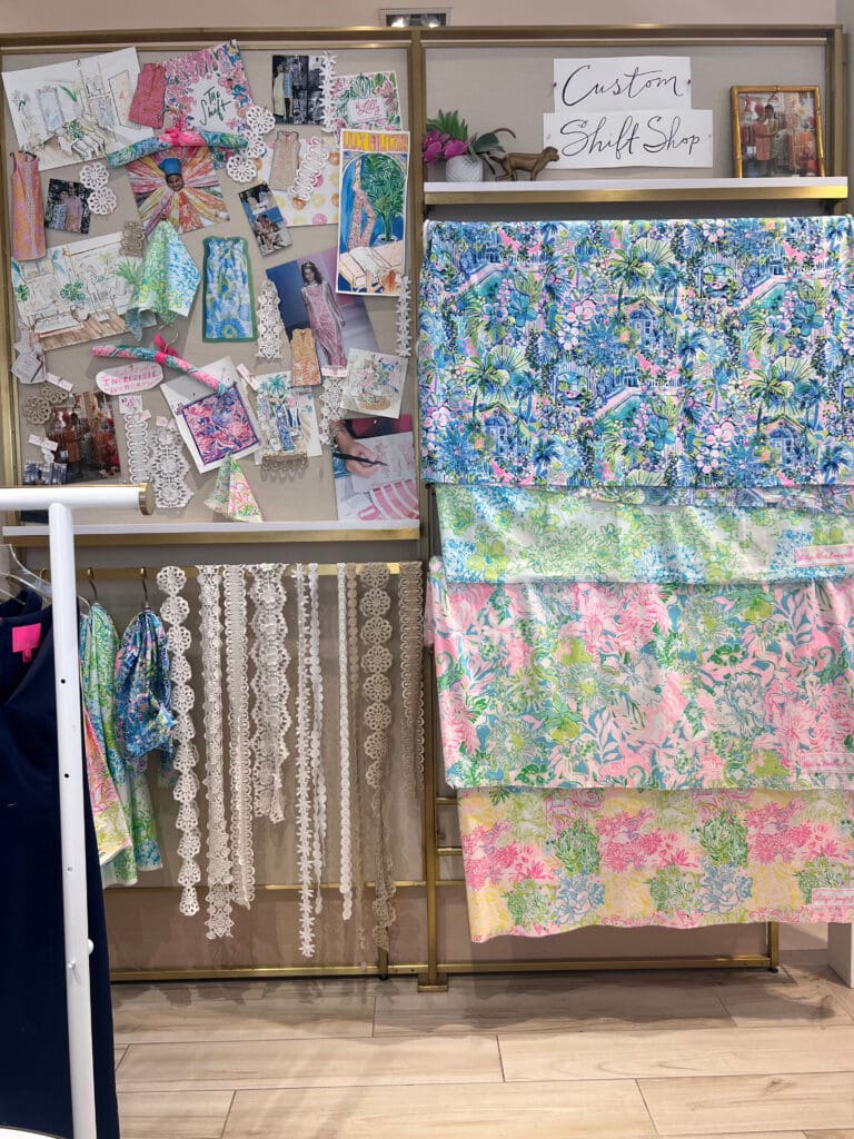 At the Lilly Pulitzer flagship on Worth Avenue, you can create a custom shift by selecting the style, length, print (some exclusive to the Palm Beach store), and trim. (Photo by Melissa Smrekar)