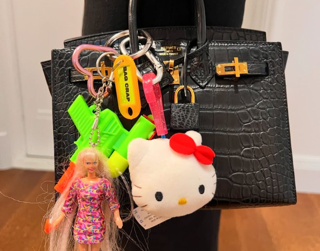Bag Crap charms add a touch of whimsy to any luxury bag. (Courtesy Amanda Marcuson)